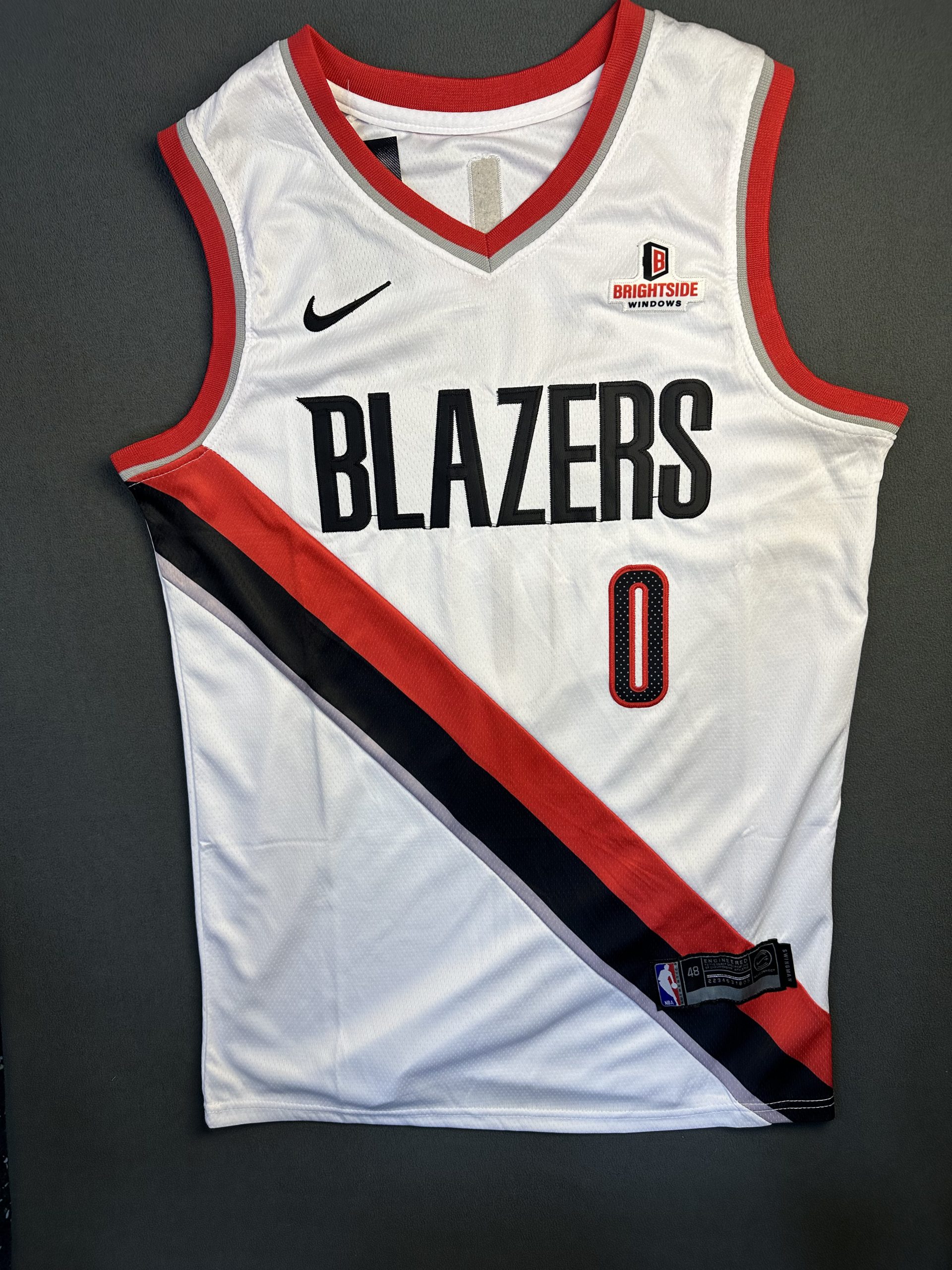Camiseta Portland Trail Blazers Damian Lillard #0 Nike Blanco - Vista frontal