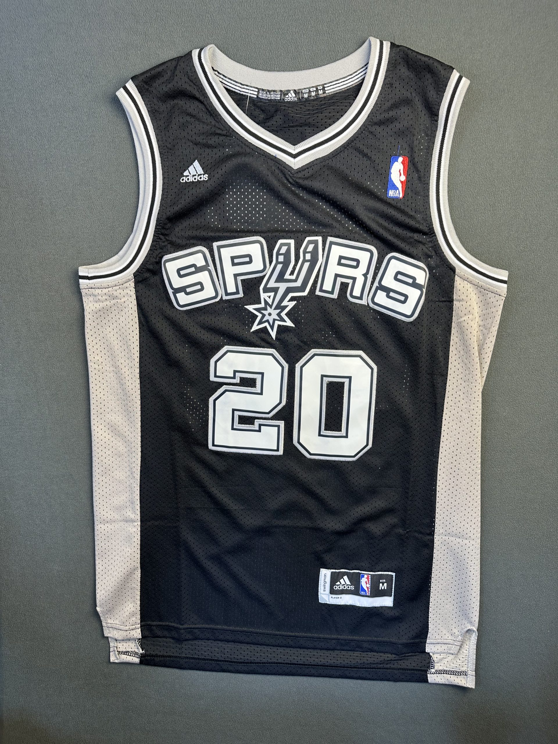 Camiseta San Antonio Spurs Ginobili #20 Adidas Negro - Vista frontal