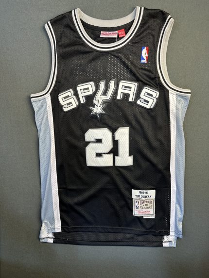 Camiseta San Antonio Spurs Tim Duncan #21 Mitchell & Ness Negro