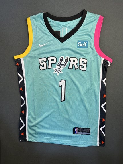 Camiseta San Antonio Spurs Wembanyama #1 Nike Celeste