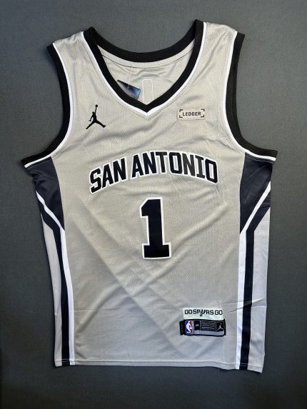 Camiseta San Antonio Spurs Wembanyama #1 Jordan Gris