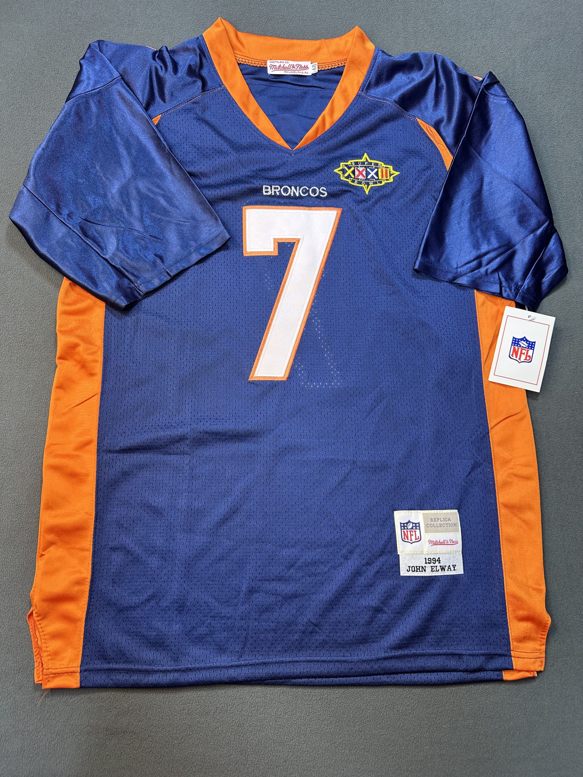Camiseta Broncos John Elway #7 Mitchell & Ness Azul - Vista frontal