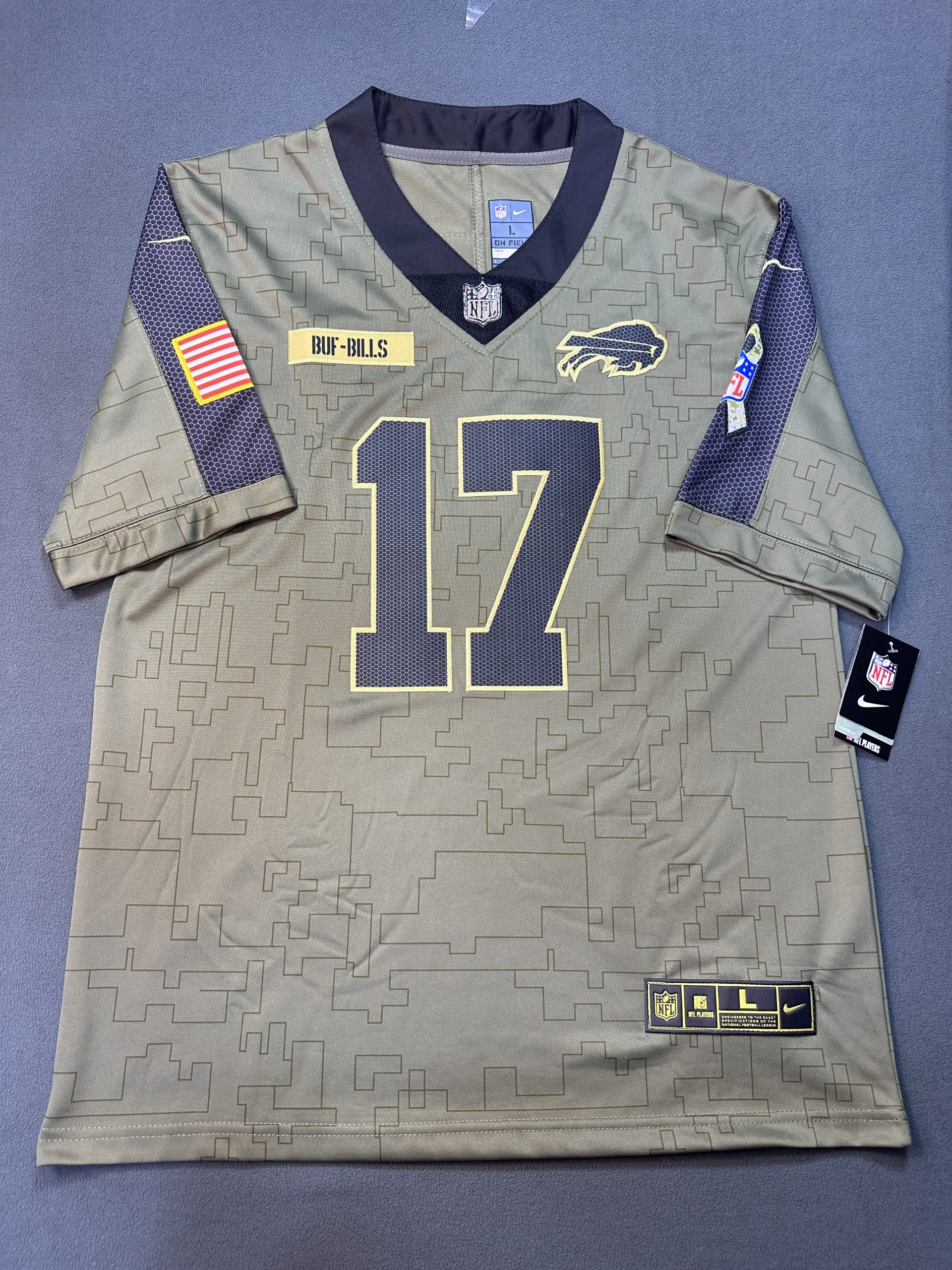 Camiseta Buffalo Bills Allen #17 Nike Verde - Vista frontal