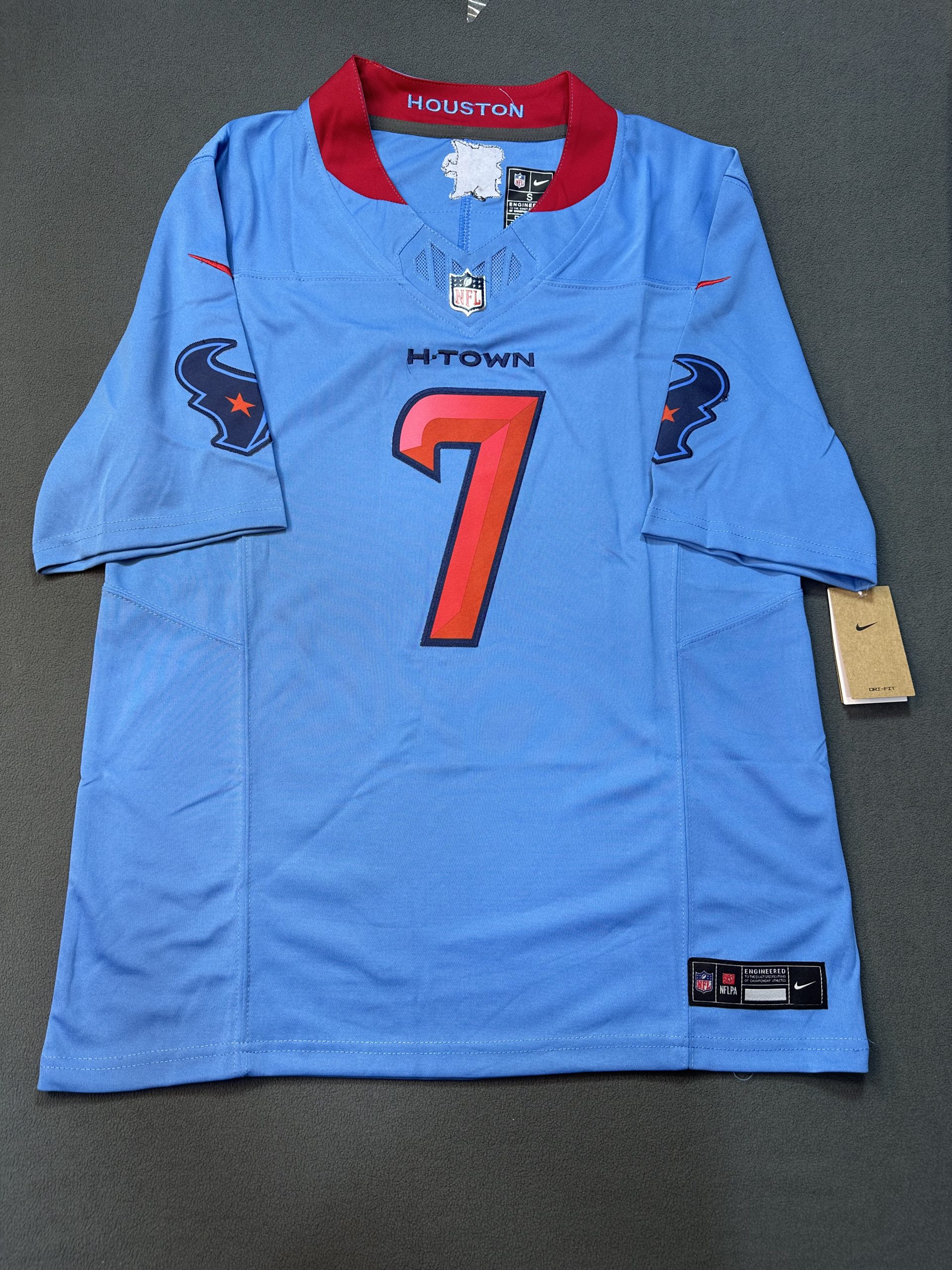 Camiseta Houston Texans Stroud #7 Nike Celeste - Vista frontal