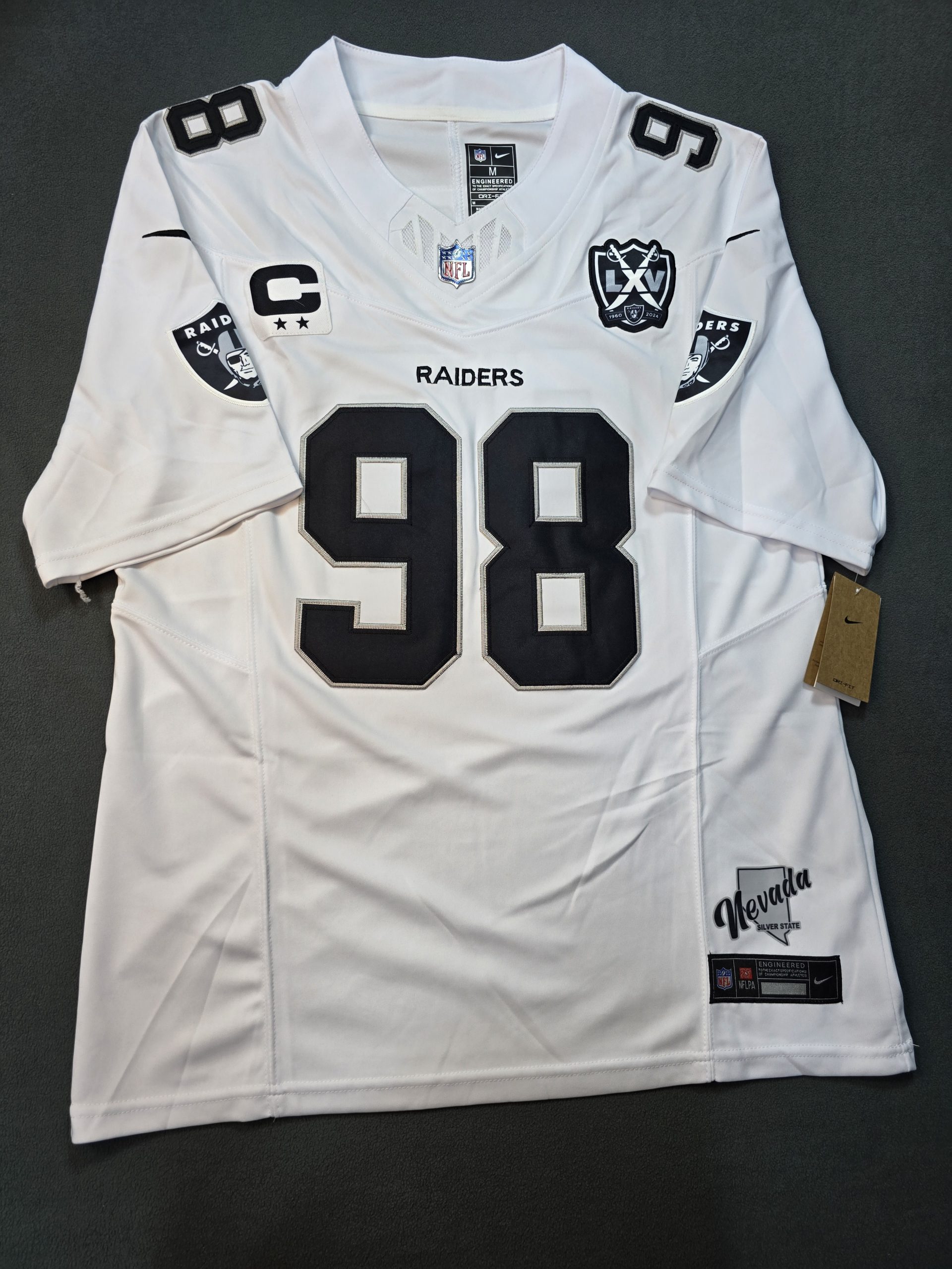 Camiseta Las Vegas Raiders Crosby #98 Nike Blanco - Vista frontal