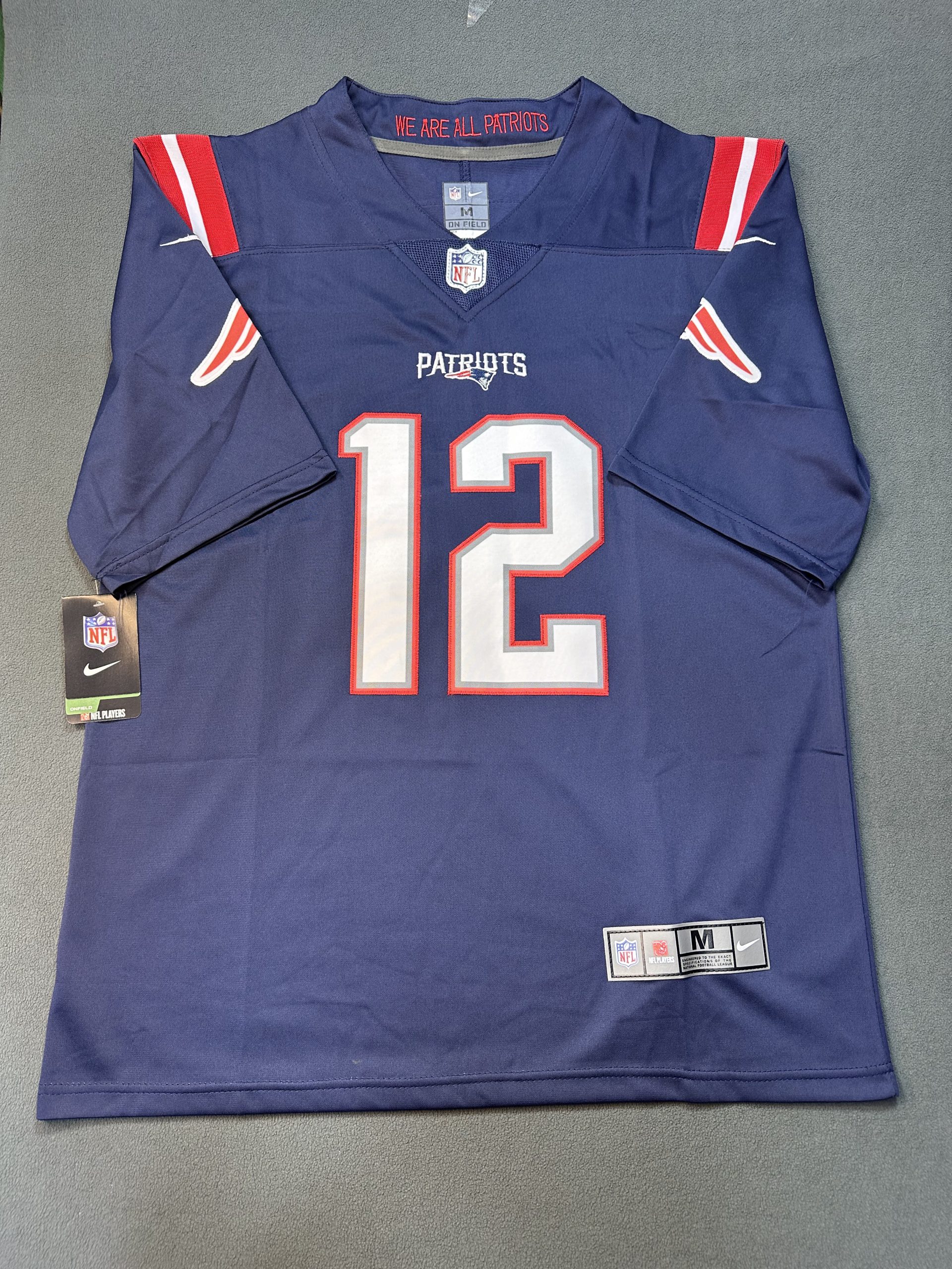Camiseta New England Patriots Brady #12 Nike Azul - Vista frontal