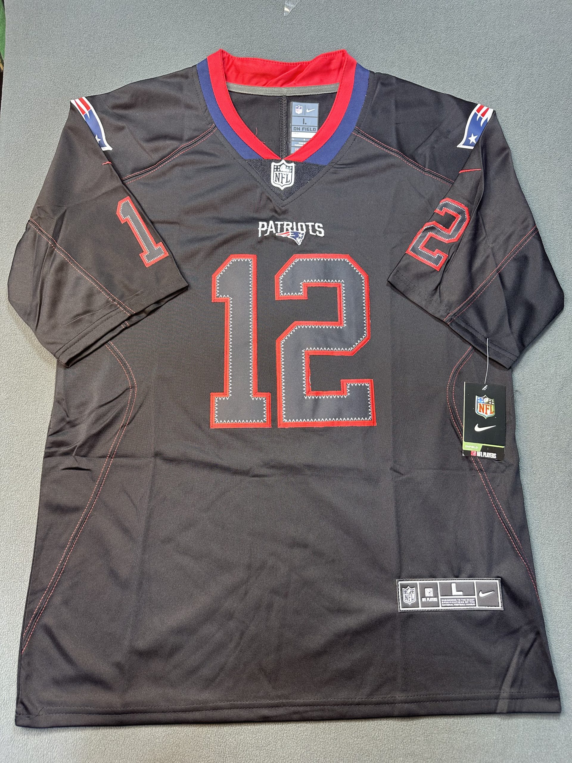 Camiseta New England Patriots Brady #12 Nike Negro - Vista frontal
