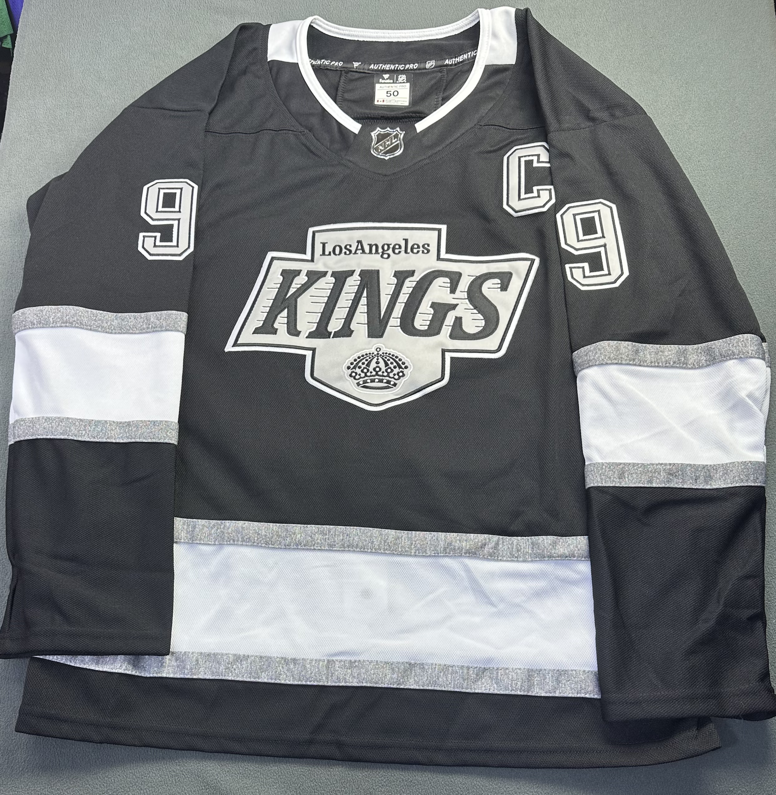 Camiseta Los Angeles Kings Gretzky #99 Fanatics Negro - Vista frontal